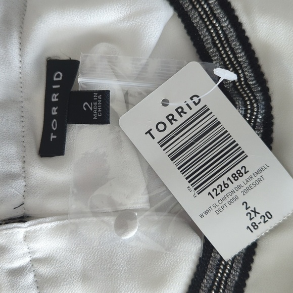 Torrid White Chiffon Embellished Double Layer Tank - Picture 11 of 13